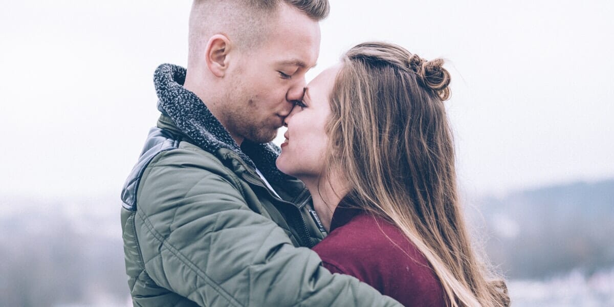 adult couple in loving relationship