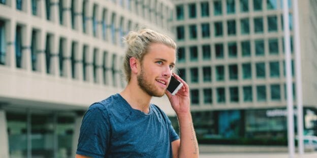 man getting a psychic phone reading