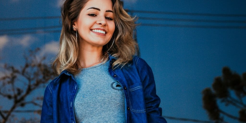 happy woman after breakup