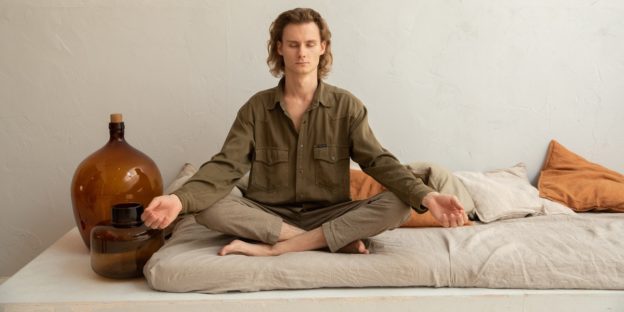 man practicing mindfulness