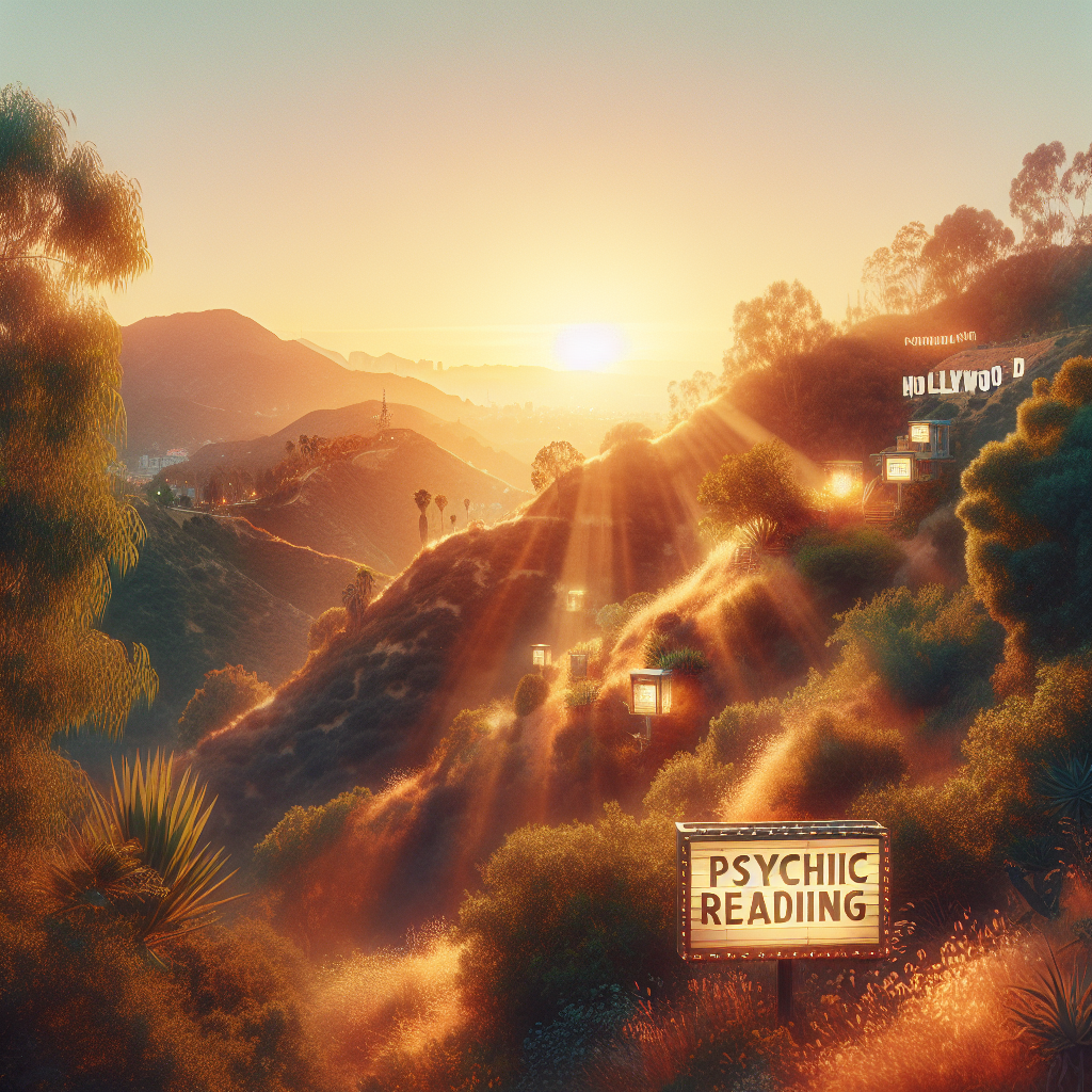 A serene view of Hollywood Hills, offering psychic readings for creatives seeking clarity and emotional support.