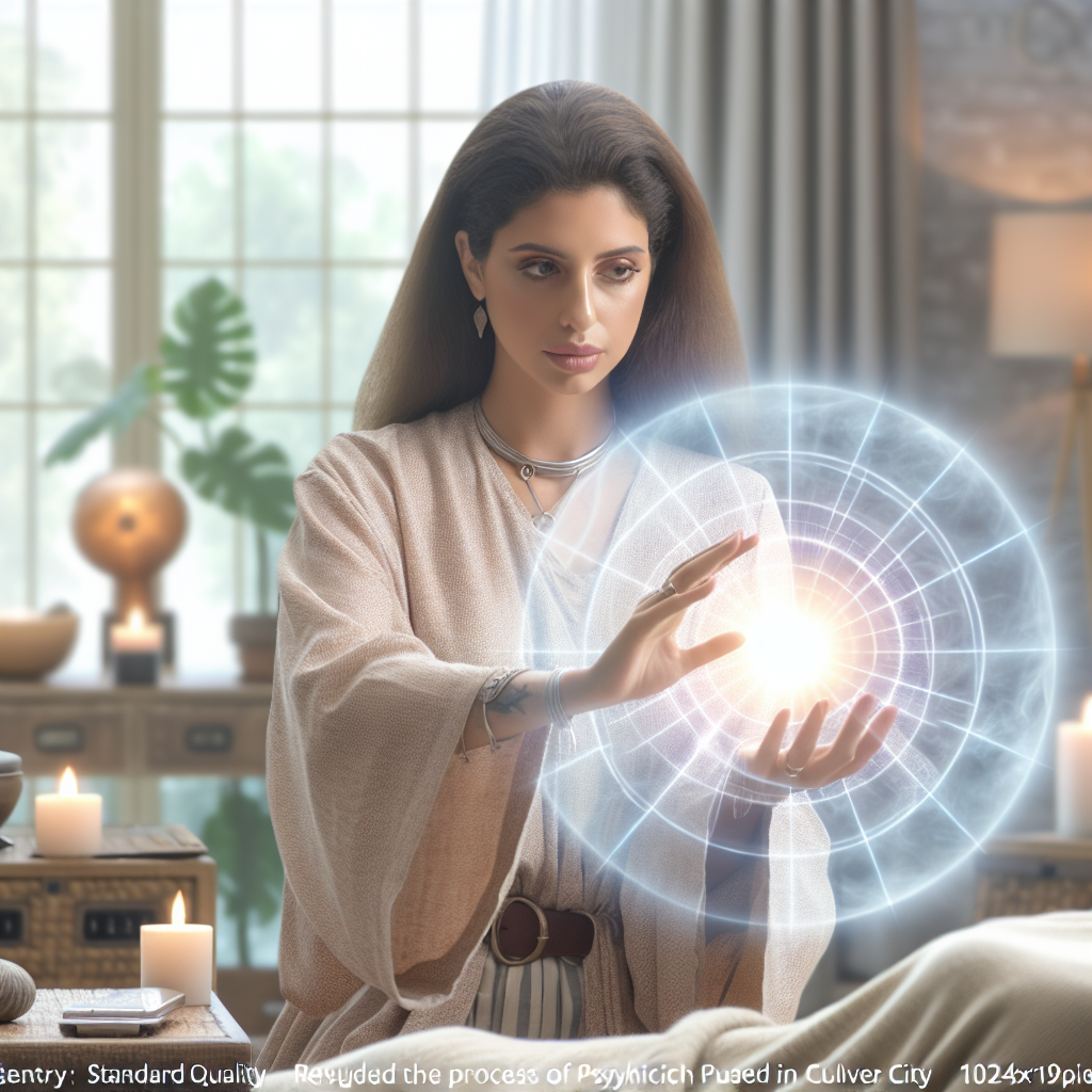 A Culver City psychic performing an energy scan, showcasing the connection between medical intuition and body-mind healing.