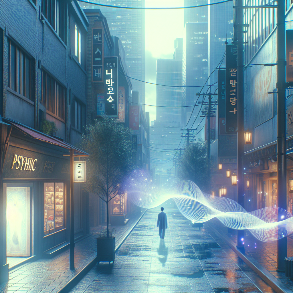 A calm street scene in Koreatown, capturing the tranquil essence of empathic understanding amidst city life.