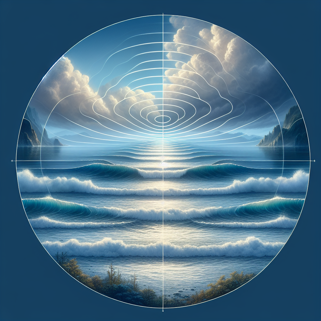 A serene scene of gentle waves lapping against a quiet shoreline, symbolizing the tranquil balance and intuitive rhythm amidst the emotional spikes of a busy season.