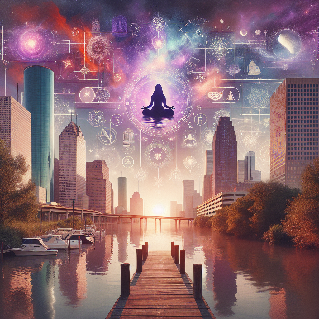 A calm and insightful chart illustrating career advice for spiritual professionals in Houston, with a focus on psychic guidance and intuitive counseling.